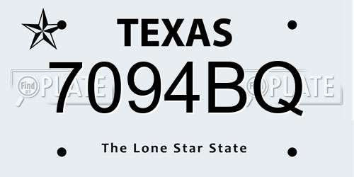 7094BQ Texas License Plate