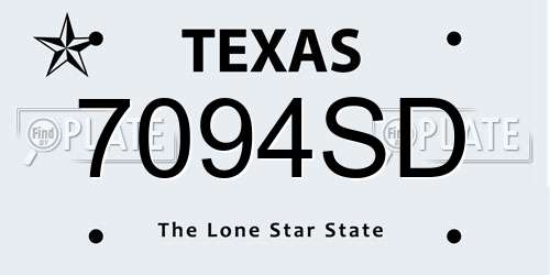 7094SD Texas License Plate