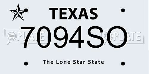 7094SO Texas License Plate