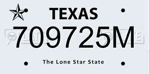 709725M Texas License Plate