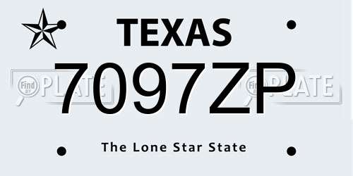 7097ZP Texas License Plate
