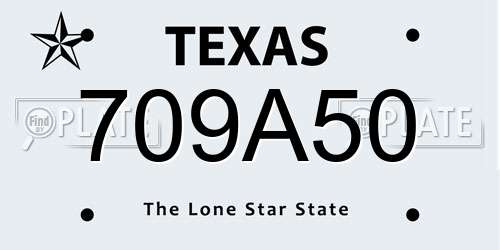 709A50 Texas License Plate