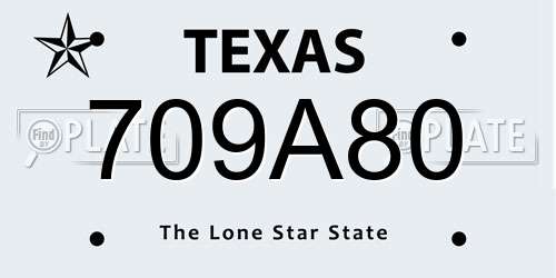 709A80 Texas License Plate