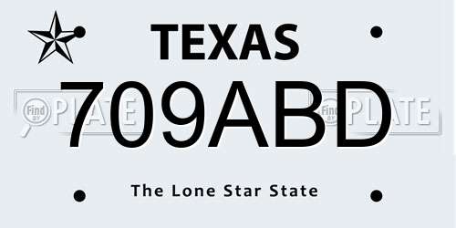 709ABD Texas License Plate