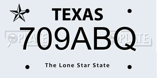 709ABQ Texas License Plate