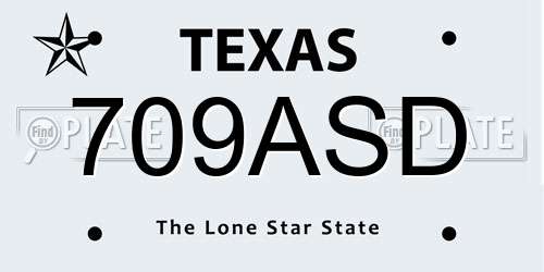 709ASD Texas License Plate
