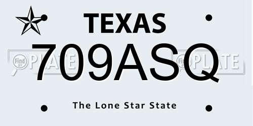 709ASQ Texas License Plate