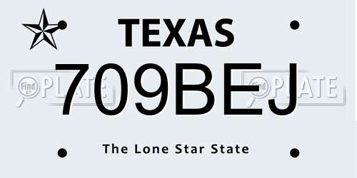 709BEJ Texas License Plate