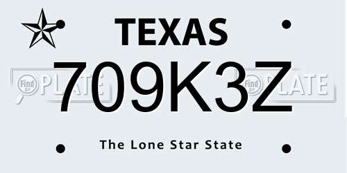 709K3Z Texas License Plate