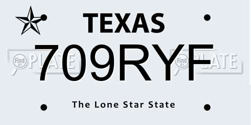 709RYF Texas License Plate