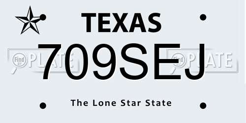 709SEJ Texas License Plate
