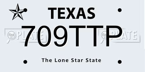 709TTP Texas License Plate
