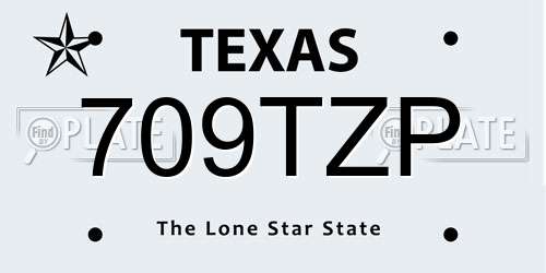 709TZP Texas License Plate