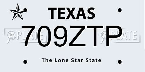 709ZTP Texas License Plate