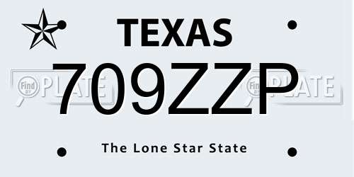 709ZZP Texas License Plate