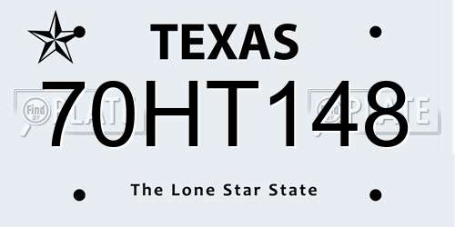 70HT148 Texas License Plate