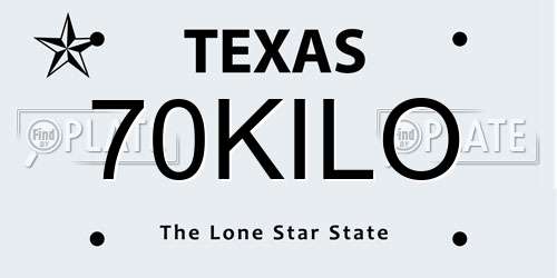 70KILO Texas License Plate