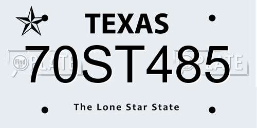 70ST485 Texas License Plate