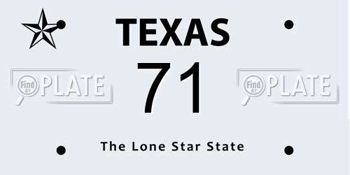 71 Texas License Plate