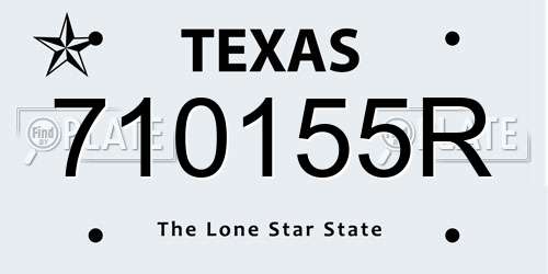 710155R Texas License Plate