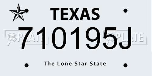 710195J Texas License Plate