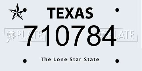 710784 Texas License Plate