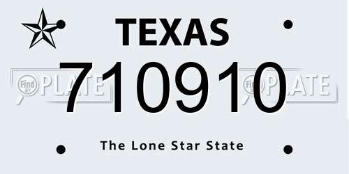 710910 Texas License Plate