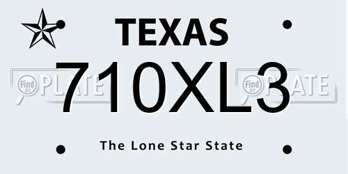 710XL3 Texas License Plate
