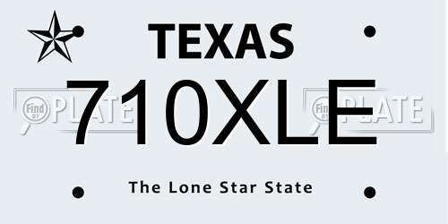 710XLE Texas License Plate