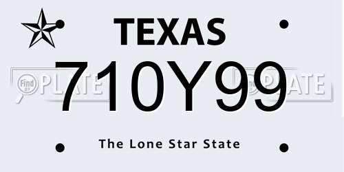 710Y99 Texas License Plate