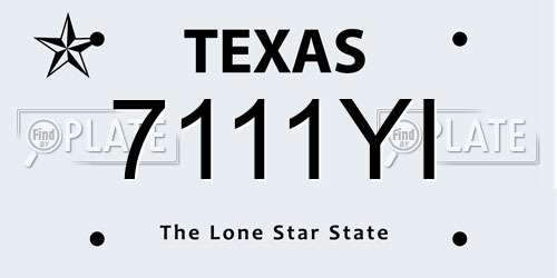 7111YI Texas License Plate