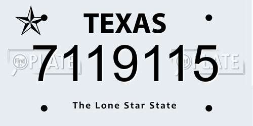 7119115 Texas License Plate