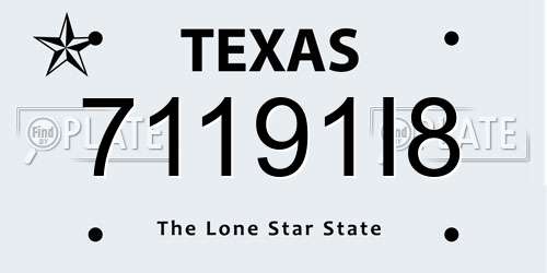 71191I8 Texas License Plate