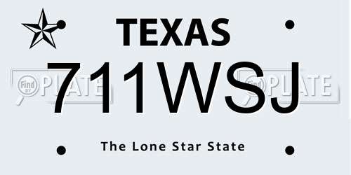 711WSJ Texas License Plate