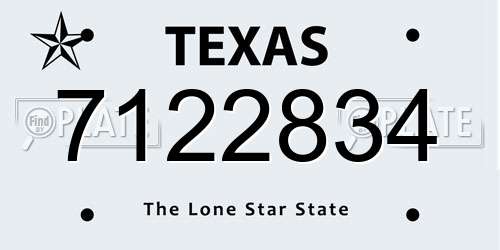 7122834 Texas License Plate