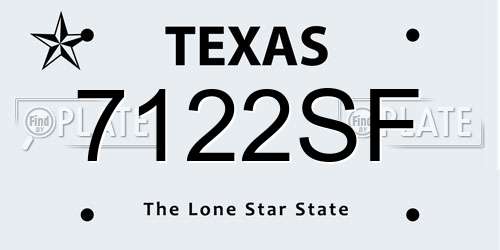 7122SF Texas License Plate