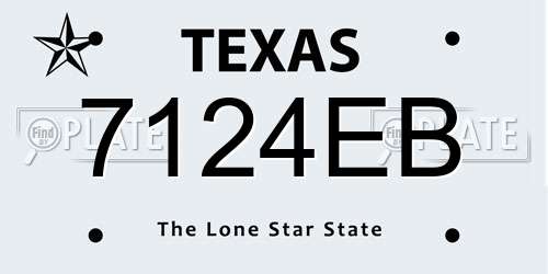 7124EB Texas License Plate