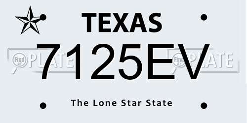 7125EV Texas License Plate