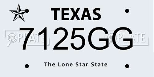 7125GG Texas License Plate