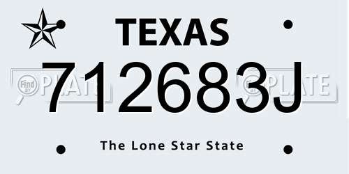 712683J Texas License Plate