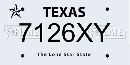 7126XY Texas License Plate
