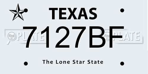 7127BF Texas License Plate