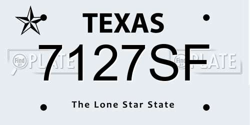 7127SF Texas License Plate