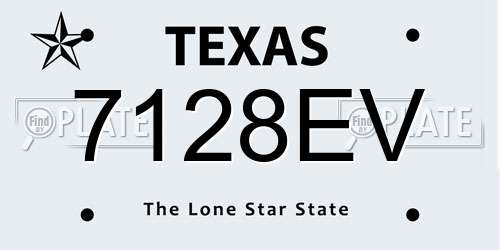 7128EV Texas License Plate