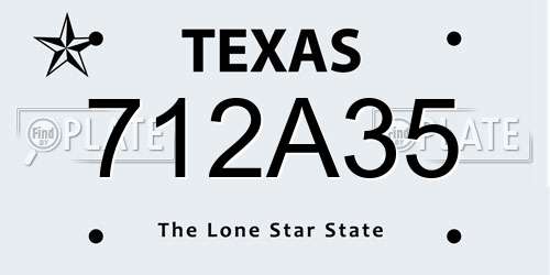 712A35 Texas License Plate