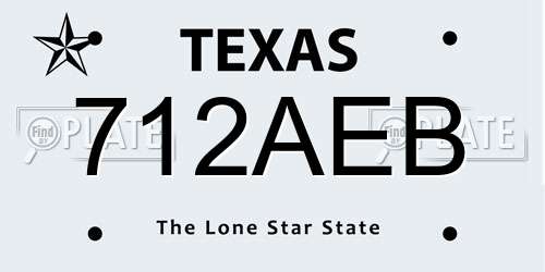 712AEB Texas License Plate