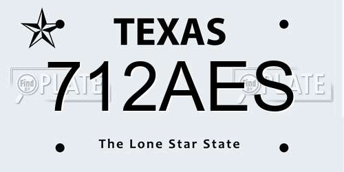 712AES Texas License Plate