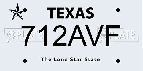712AVF Texas License Plate
