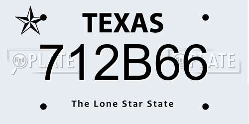 712B66 Texas License Plate