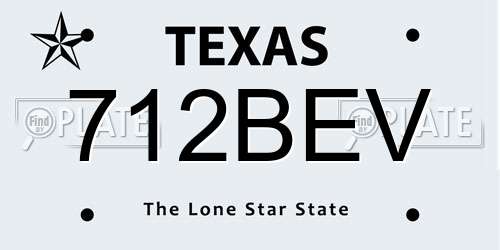 712BEV Texas License Plate